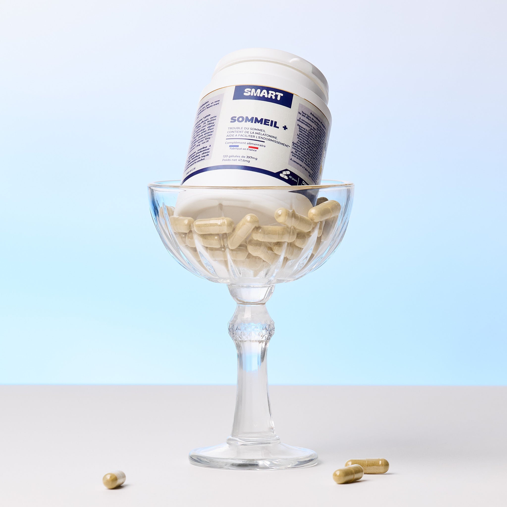SOMMEIL+ | Mélatonine 1,9 mg & Plantes Apaisantes | Cure 40 jours – 120 gélules